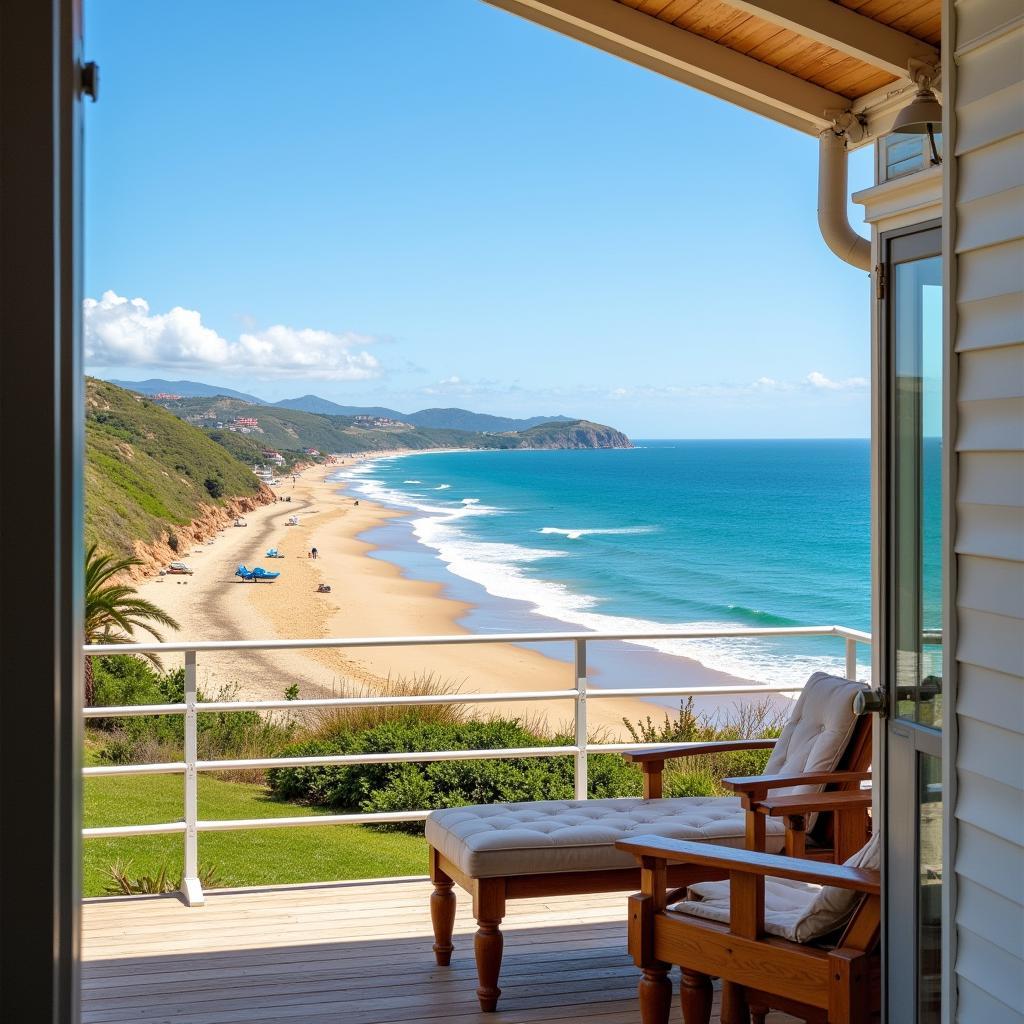 Breathtaking view of the beach from a mobile home in Chipiona