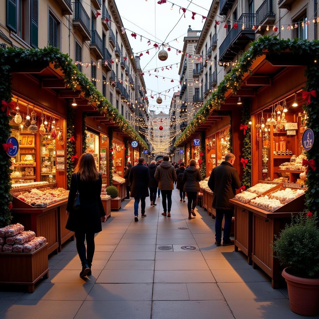 Christmas Market Barcelona Spain