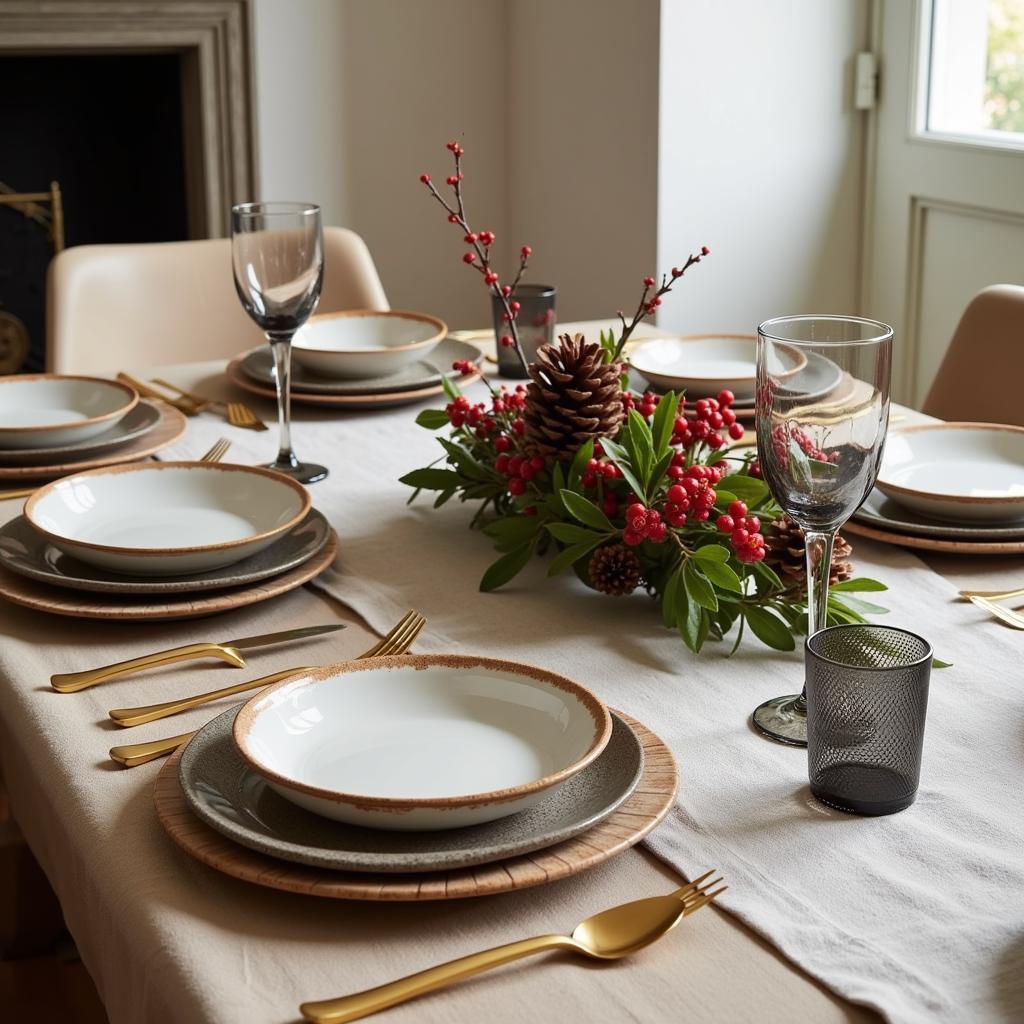 Elegant Christmas table setting with Zara Home decor