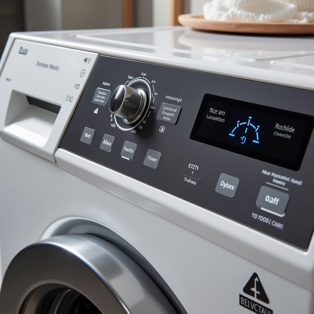 Control panel of a Spanish lavavajillas with various wash programs