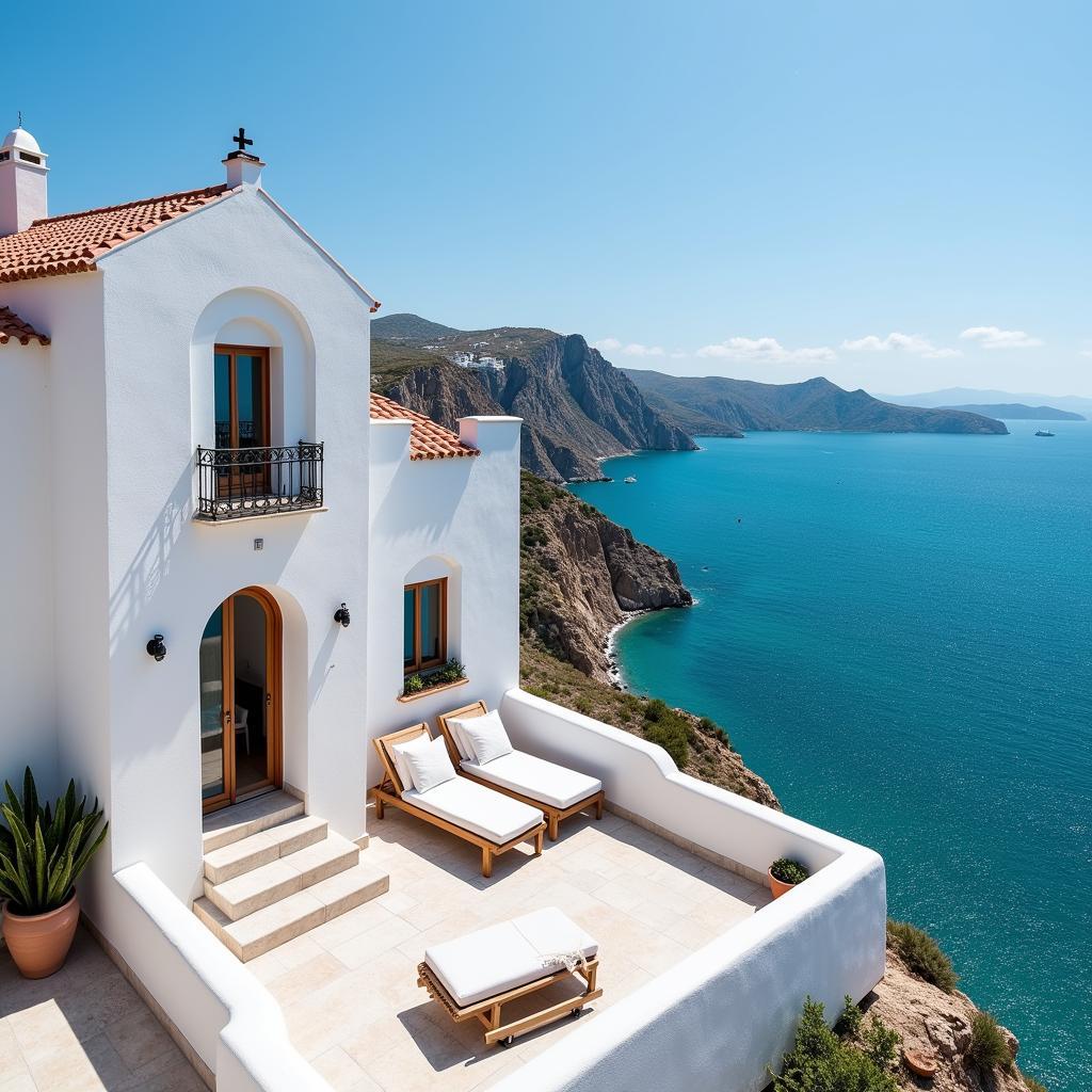 Whitewashed Villa with Mediterranean Sea View