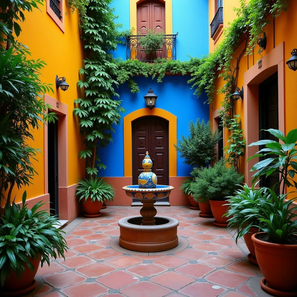 Vibrant Spanish Courtyard