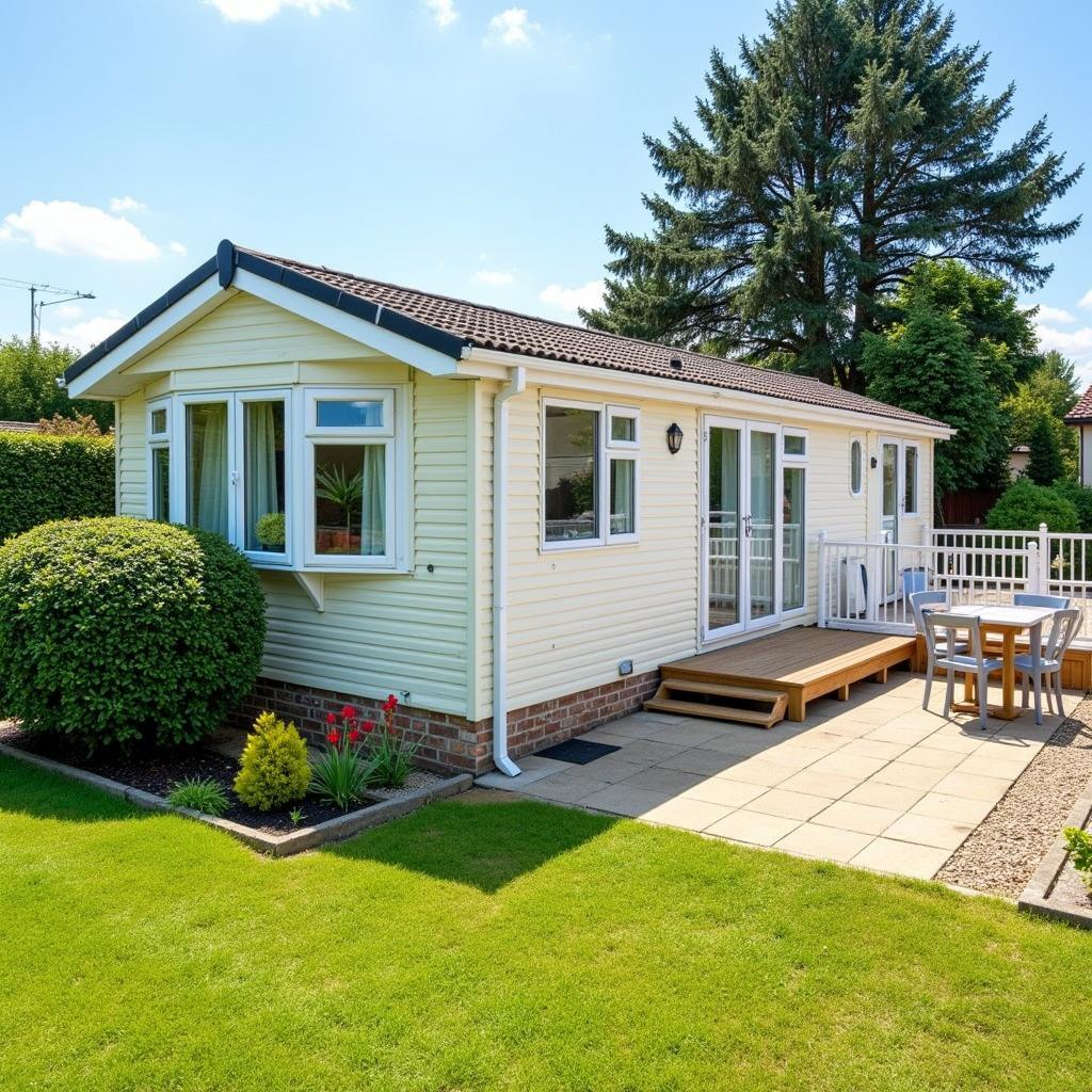 Modern residential park home exterior in Cornwall