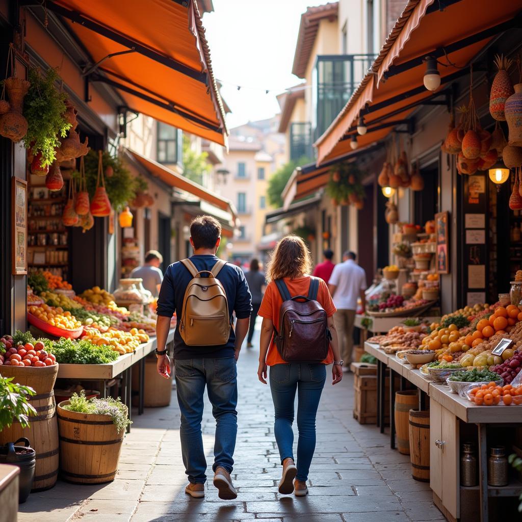 Couple Exploring Local Market During Spaceo Home Stay