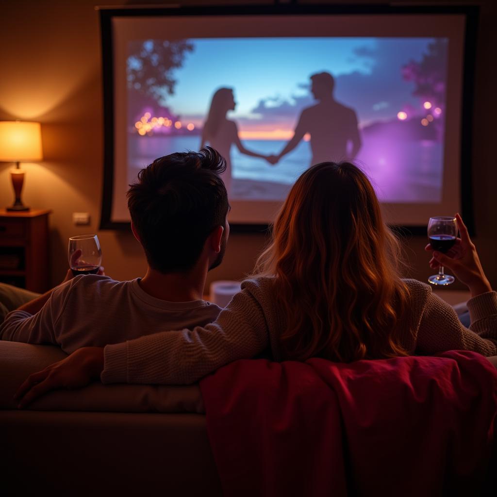 Couple Relaxing with a Movie in their Spanish Villa