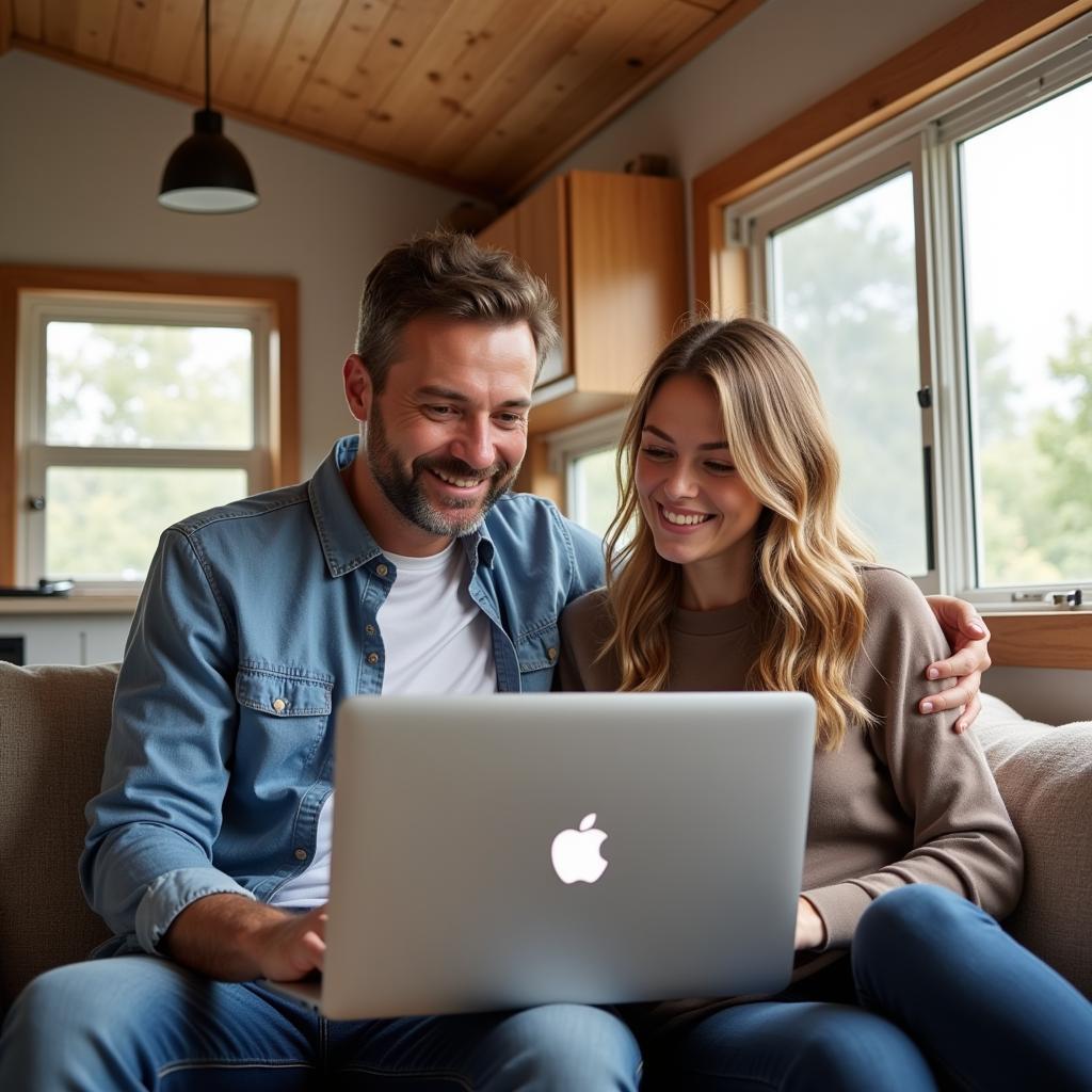 Couple Reviewing Mapfre Insurance on Laptop