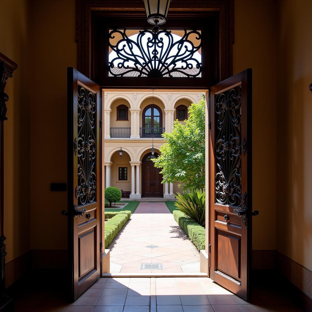 Courtyard View Through Rosetas