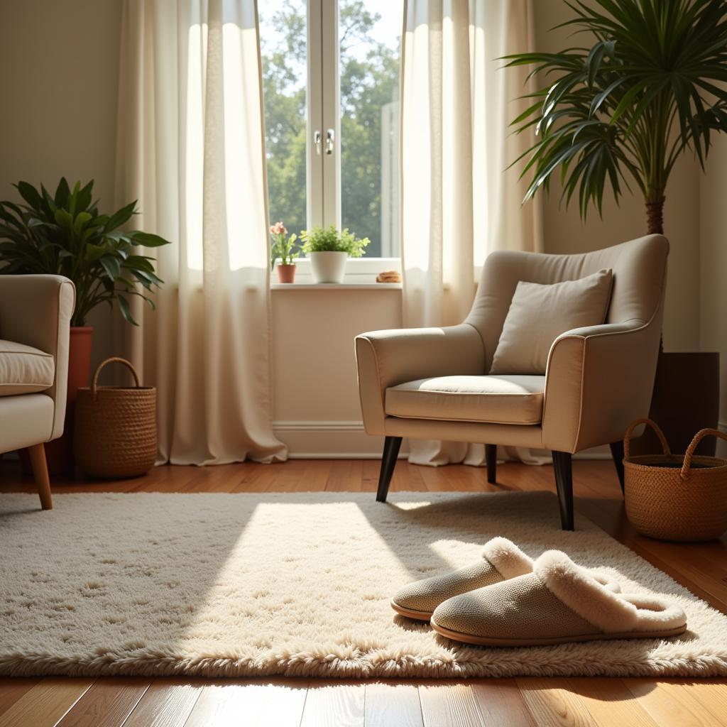 Cozy Living Room with Zara Home Slippers