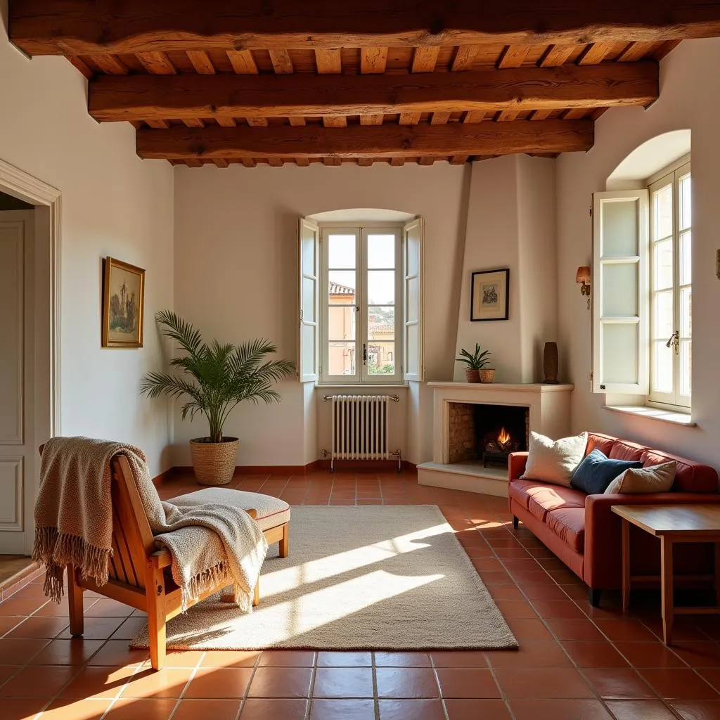 Interior of a cozy Spanish home