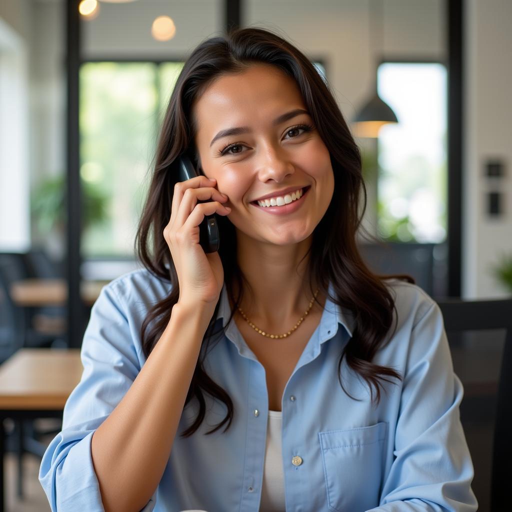 Customer service representative assisting a customer with their Rhenus Home Delivery