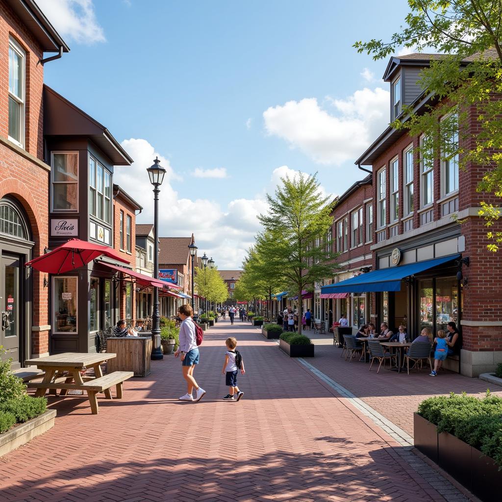 Bustling town center of Dalkeith with shops and amenities