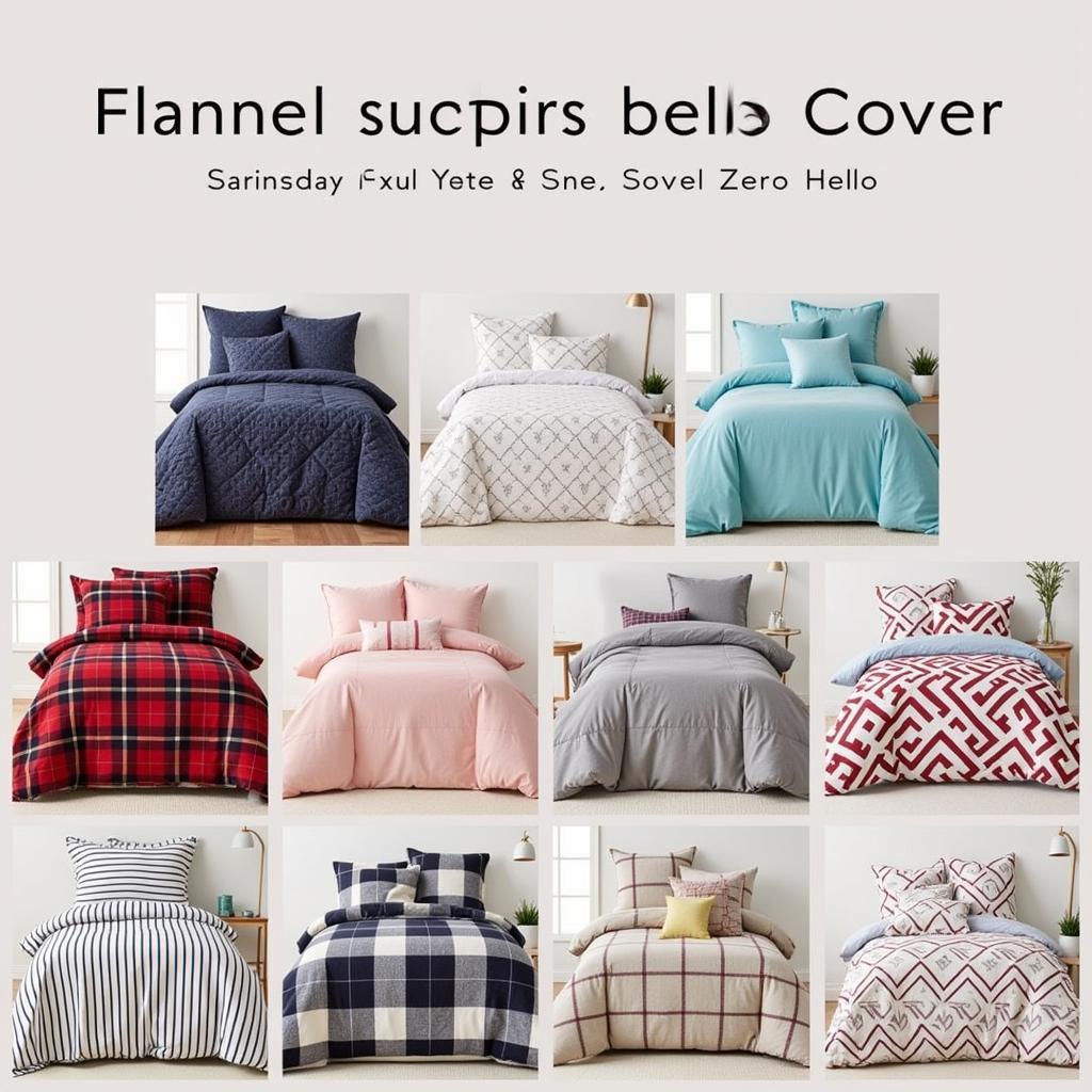 Variety of Zara Home flannel duvet covers in different patterns and colors