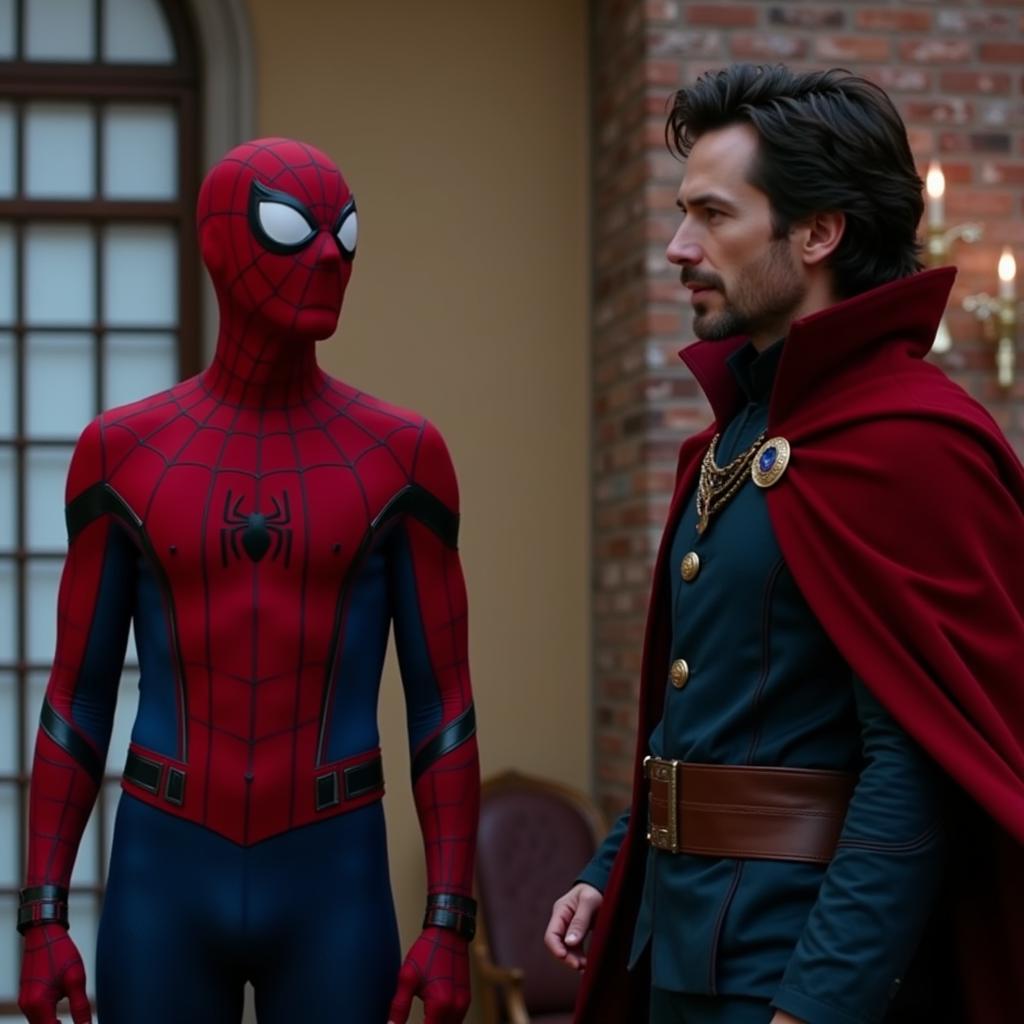 Doctor Strange and Spiderman Conferring