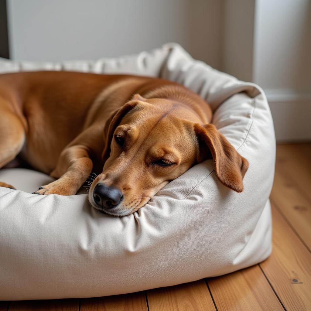 Dog Sleeping Peacefully in a Zara Home Bed