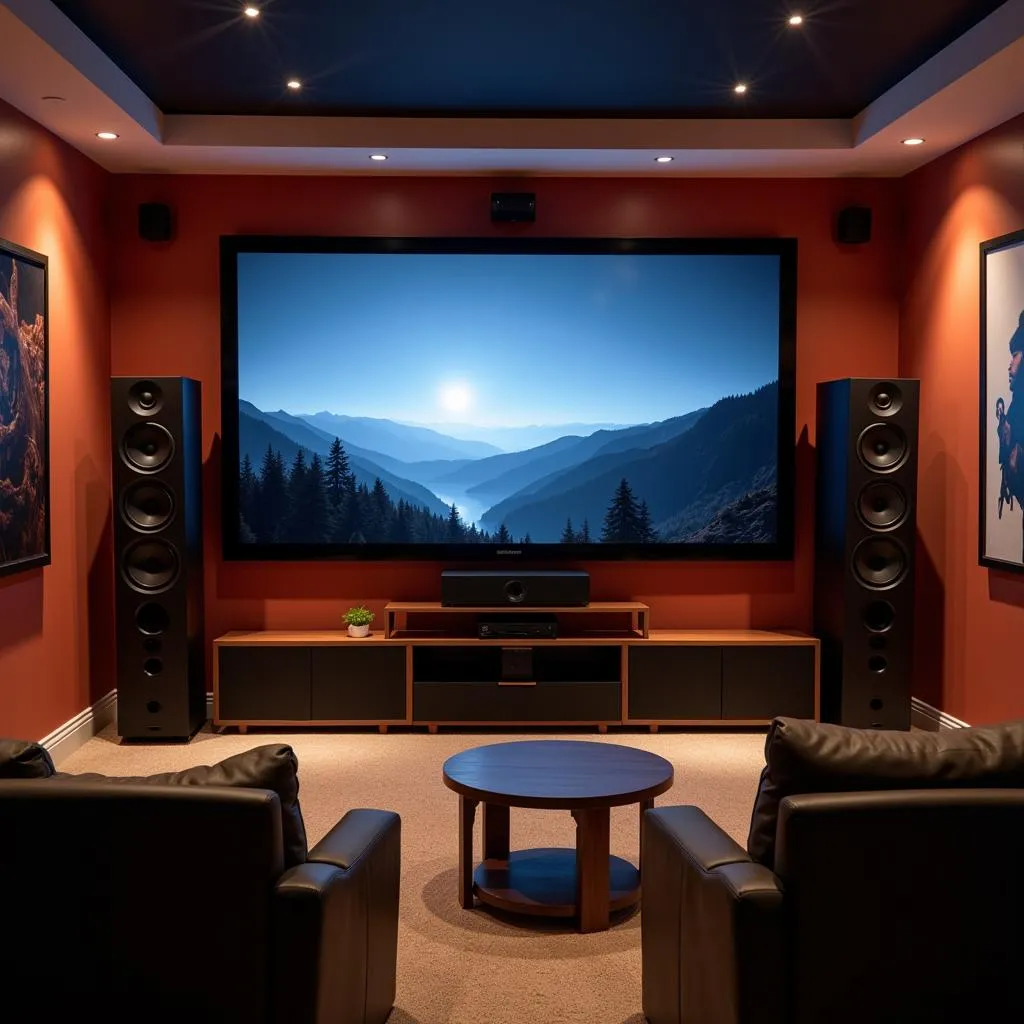 Dolby Atmos home theater setup with overhead speakers