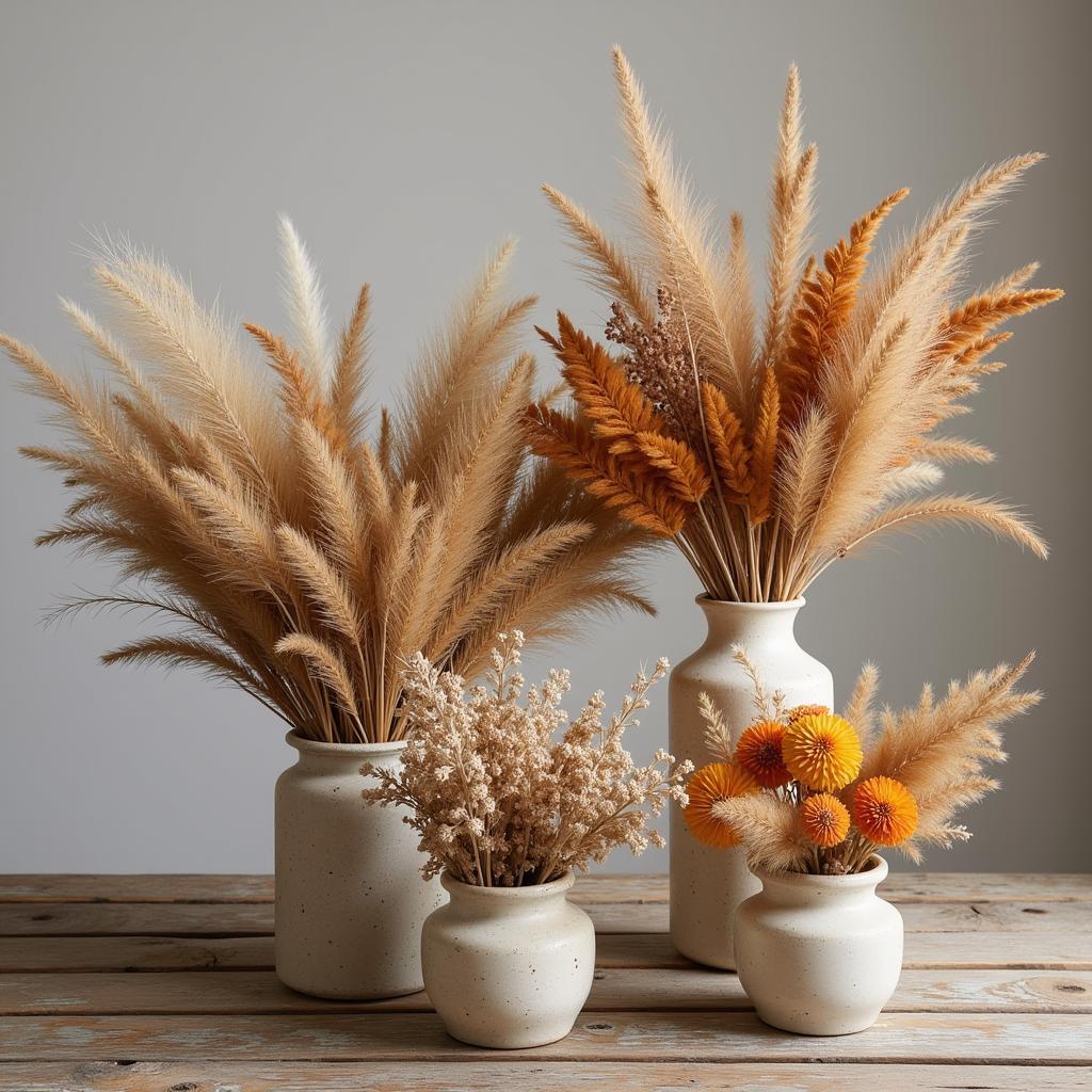 Dried flower arrangements from Zara Home's latest collection