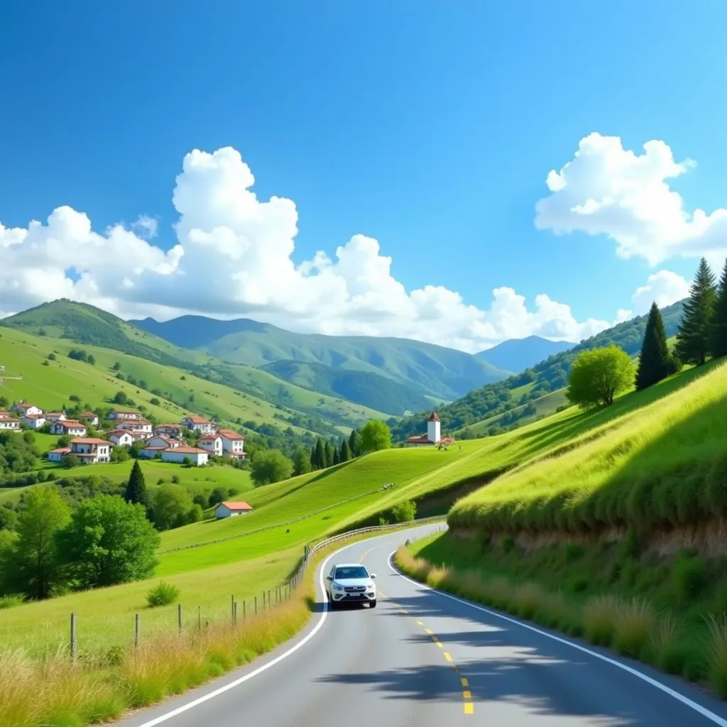 Driving Through Picturesque Spanish Countryside