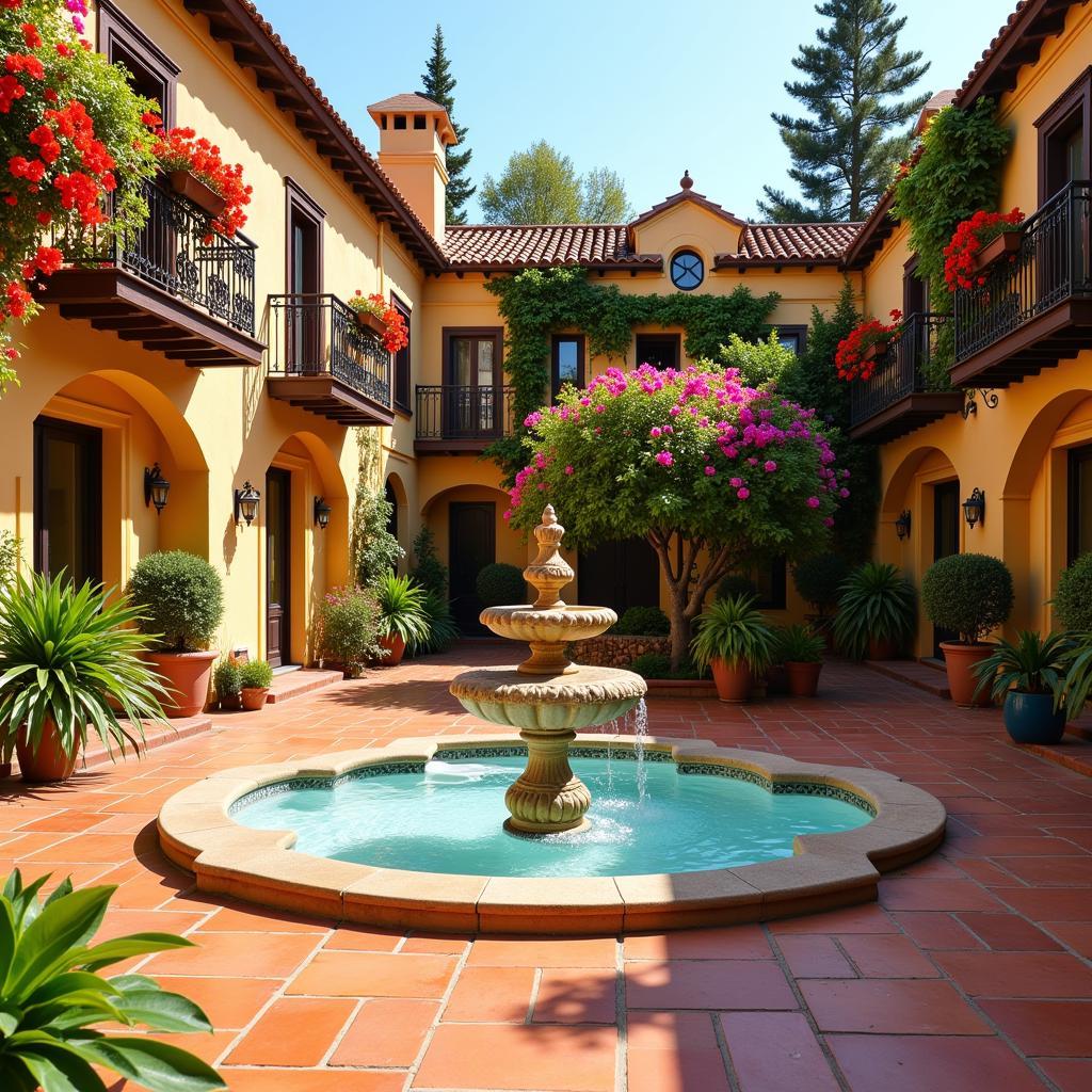 Charming courtyard of a traditional Spanish home