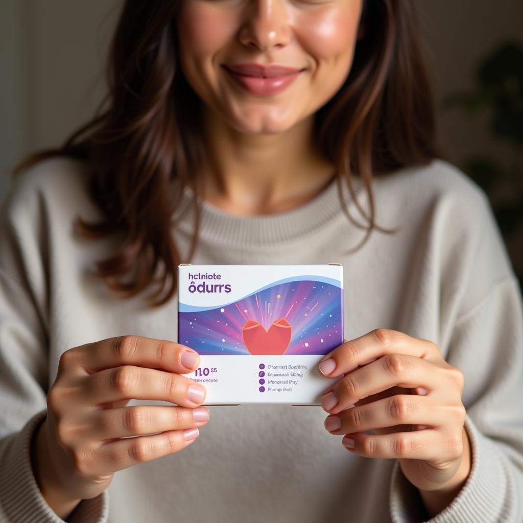 Woman Holding an Easy Home Test Kit