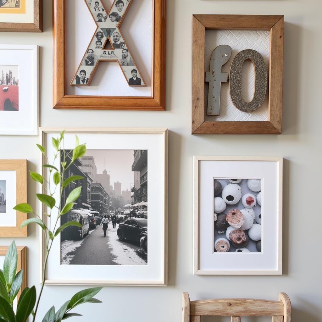 Eclectic Gallery Wall with Letras and Photos