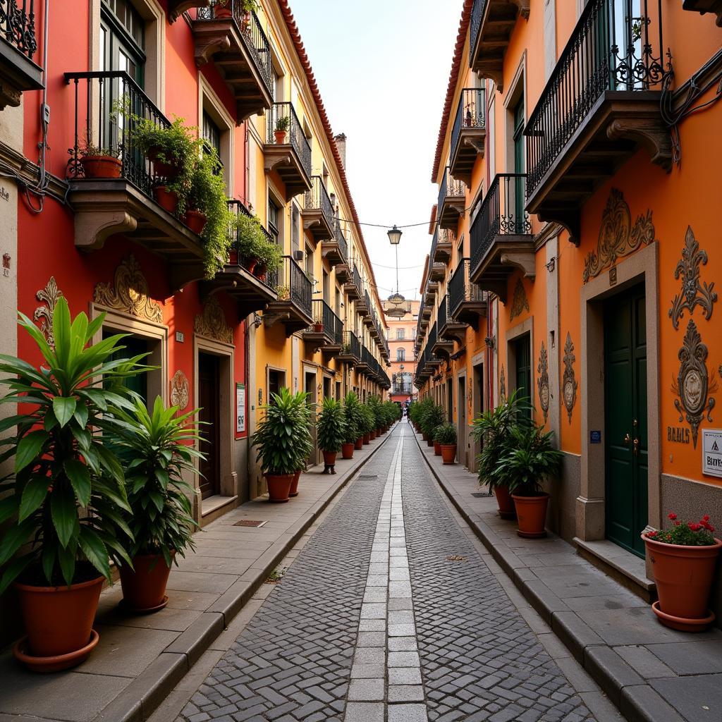 Cobblestone streets in El Carmen