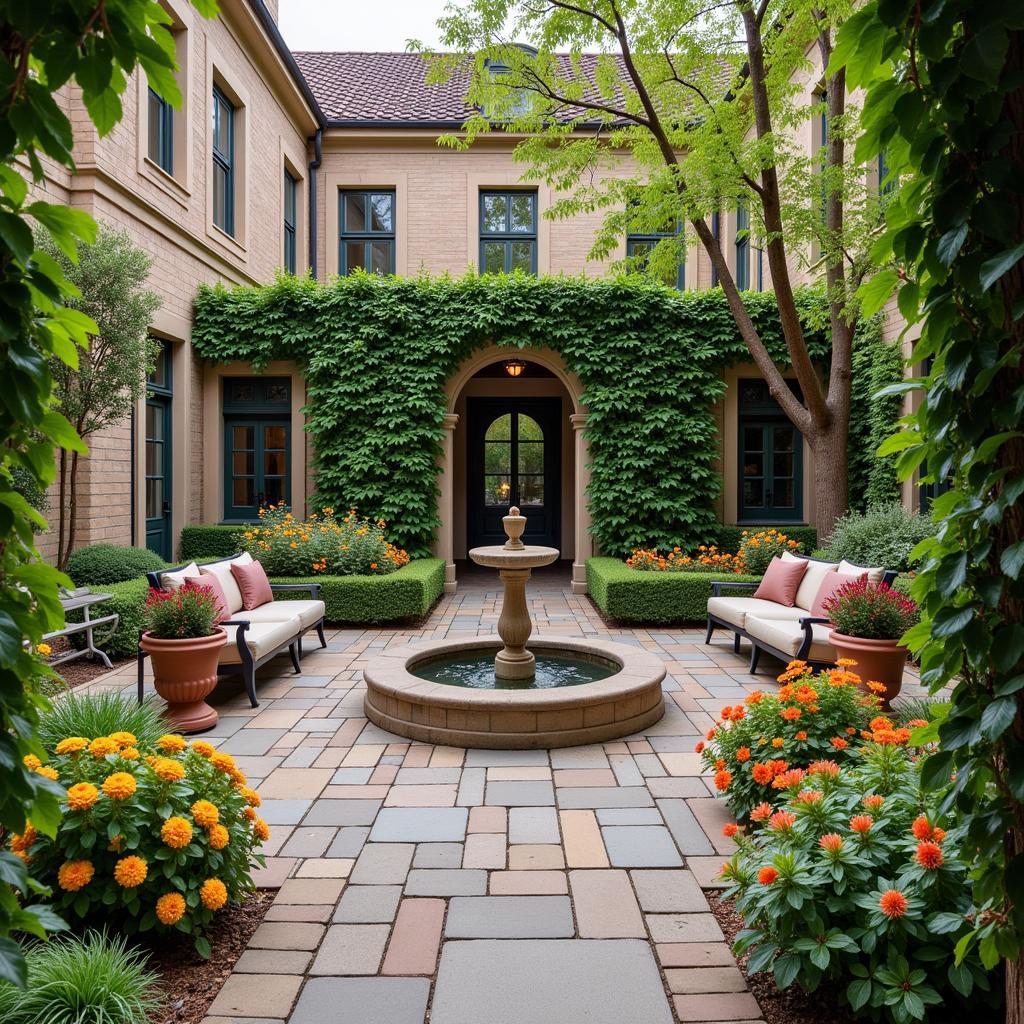 Tranquil courtyard at Elim Home