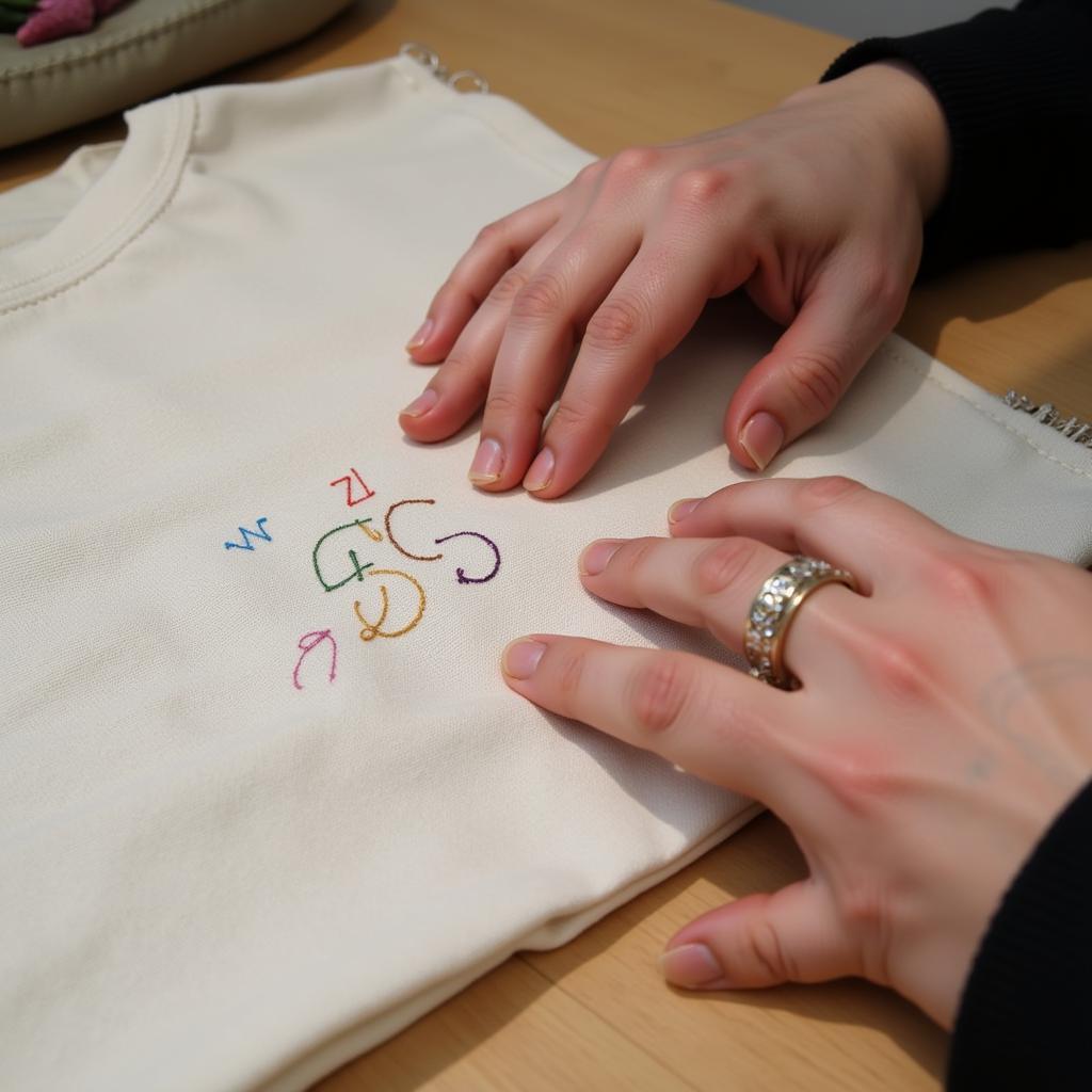 Embroidering Initials on an Albornoz at Zara Home