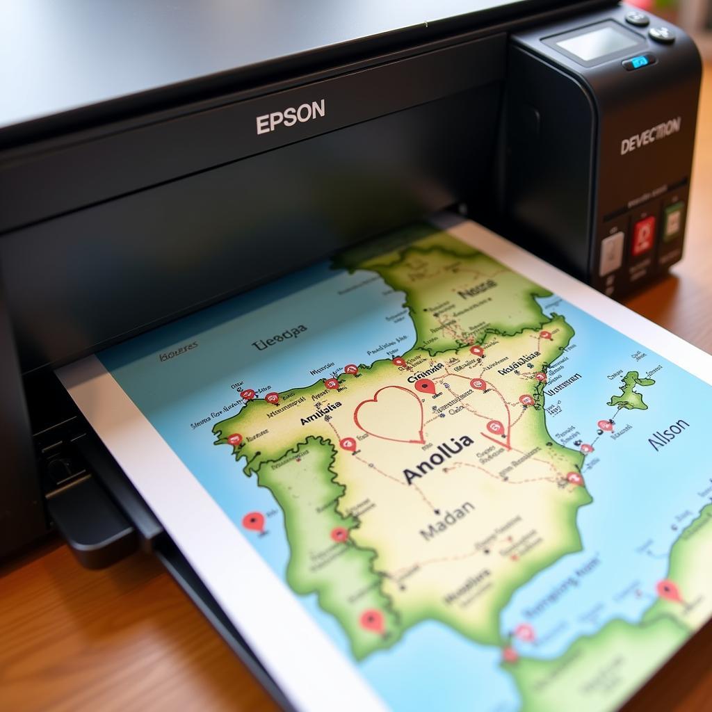 Epson XP-2200 printing a detailed map of Spain