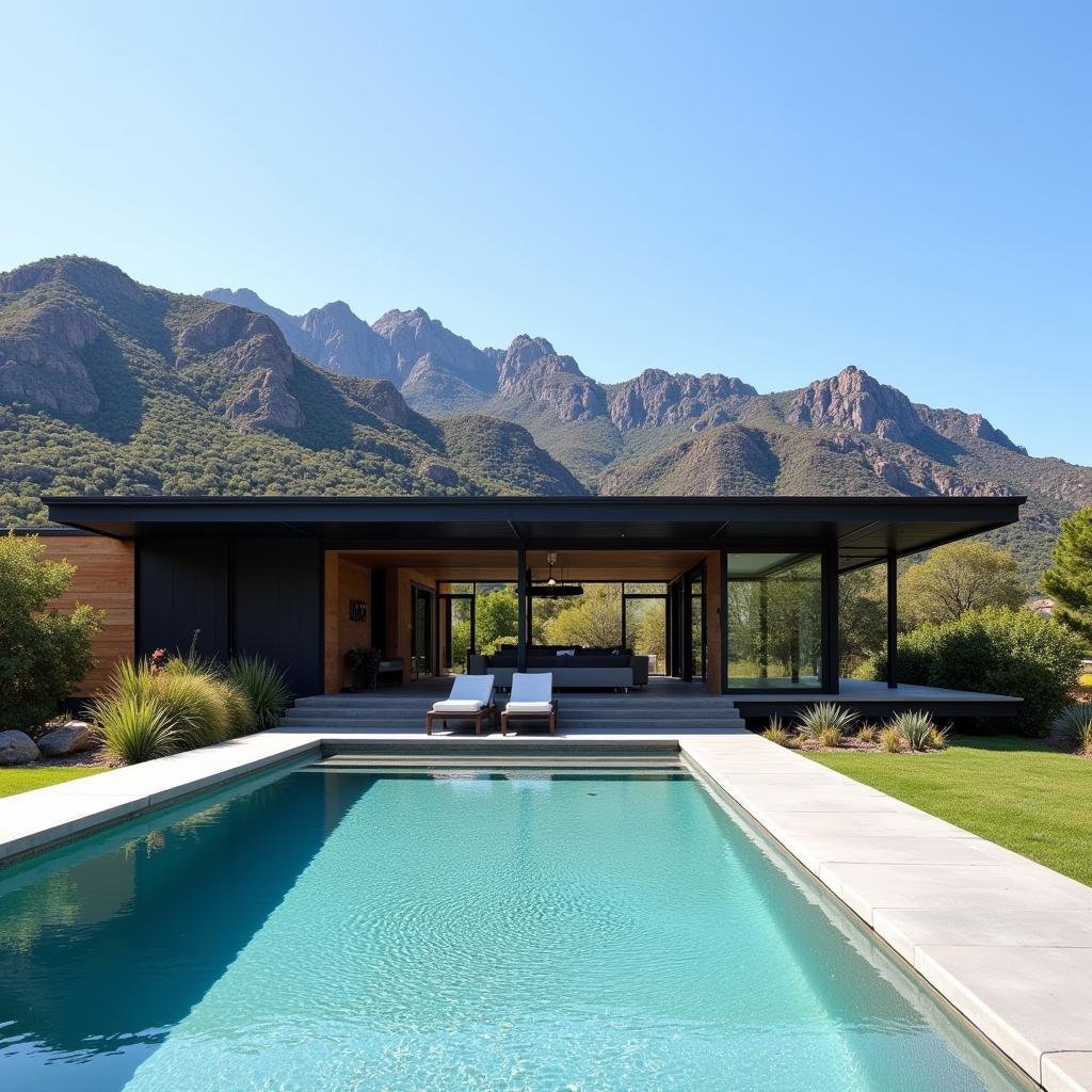 Metal Frame Home with Pool and Mountain Views