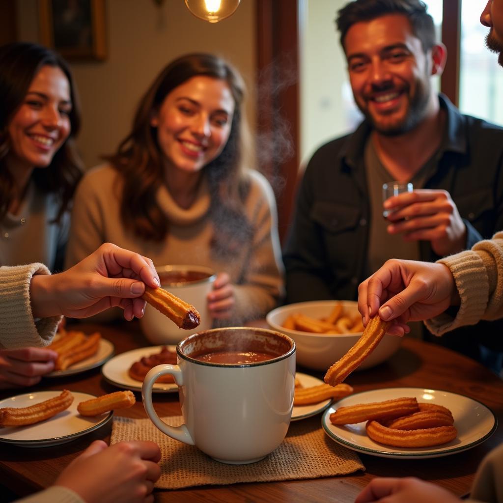 Sharing churros and laughter with a host family