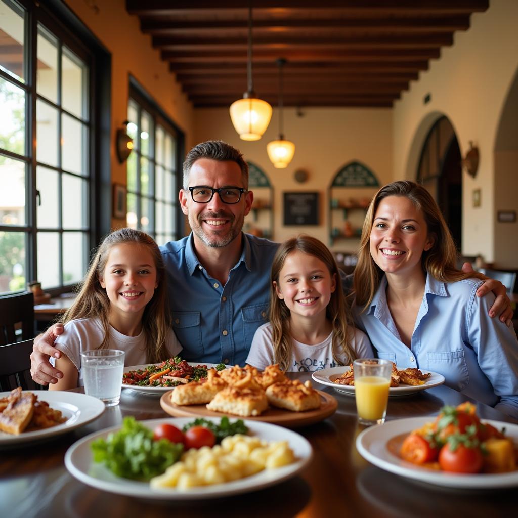 Family Enjoying a Meal at a Cabo Home Restaurant