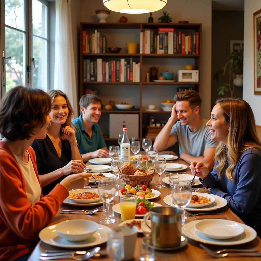 Sharing a Family Dinner in Seville