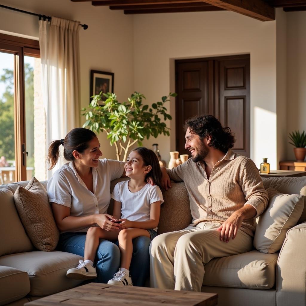 Family Enjoying their Stay at a Spanish Masia