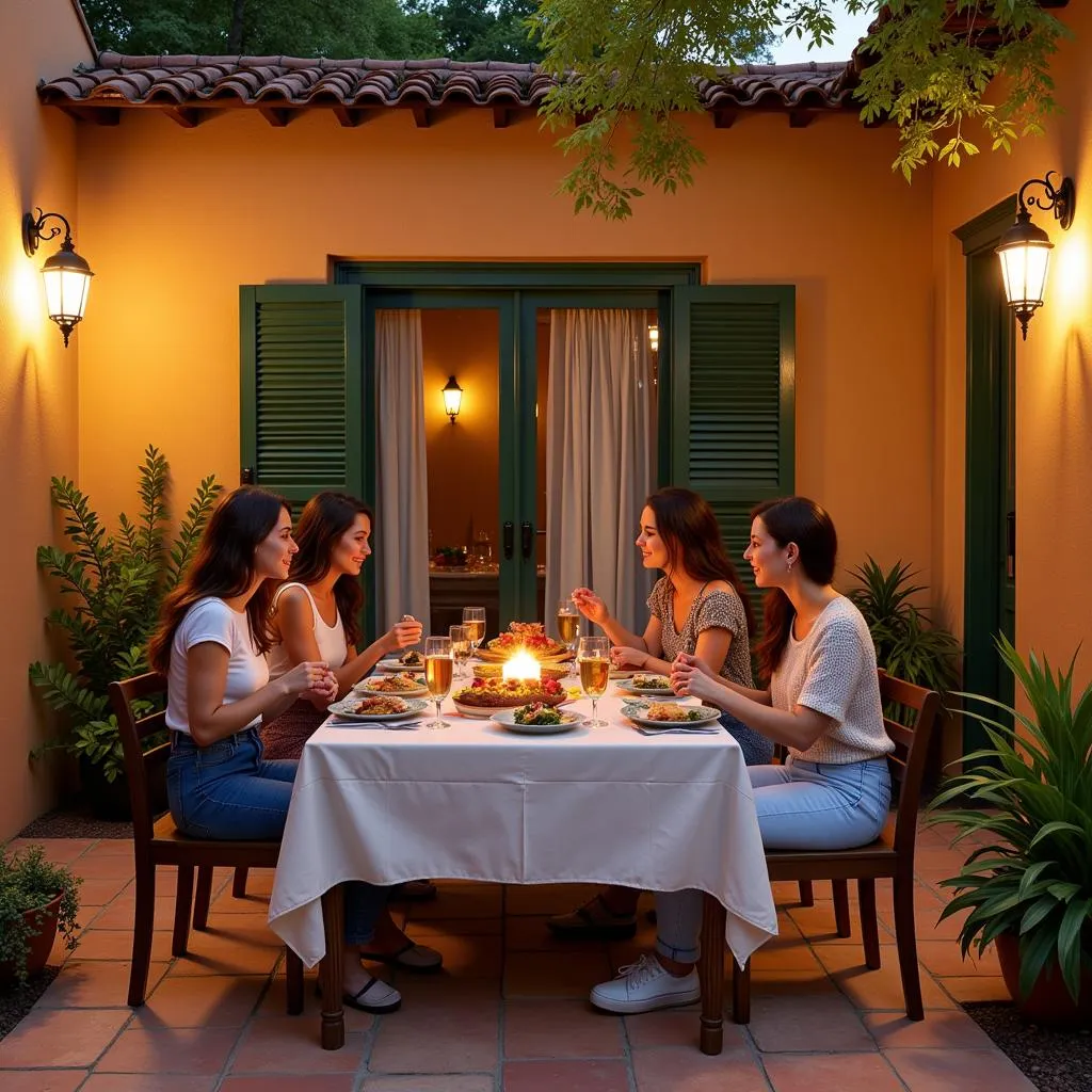 Family Enjoying a Meal in a Grido Home Patio