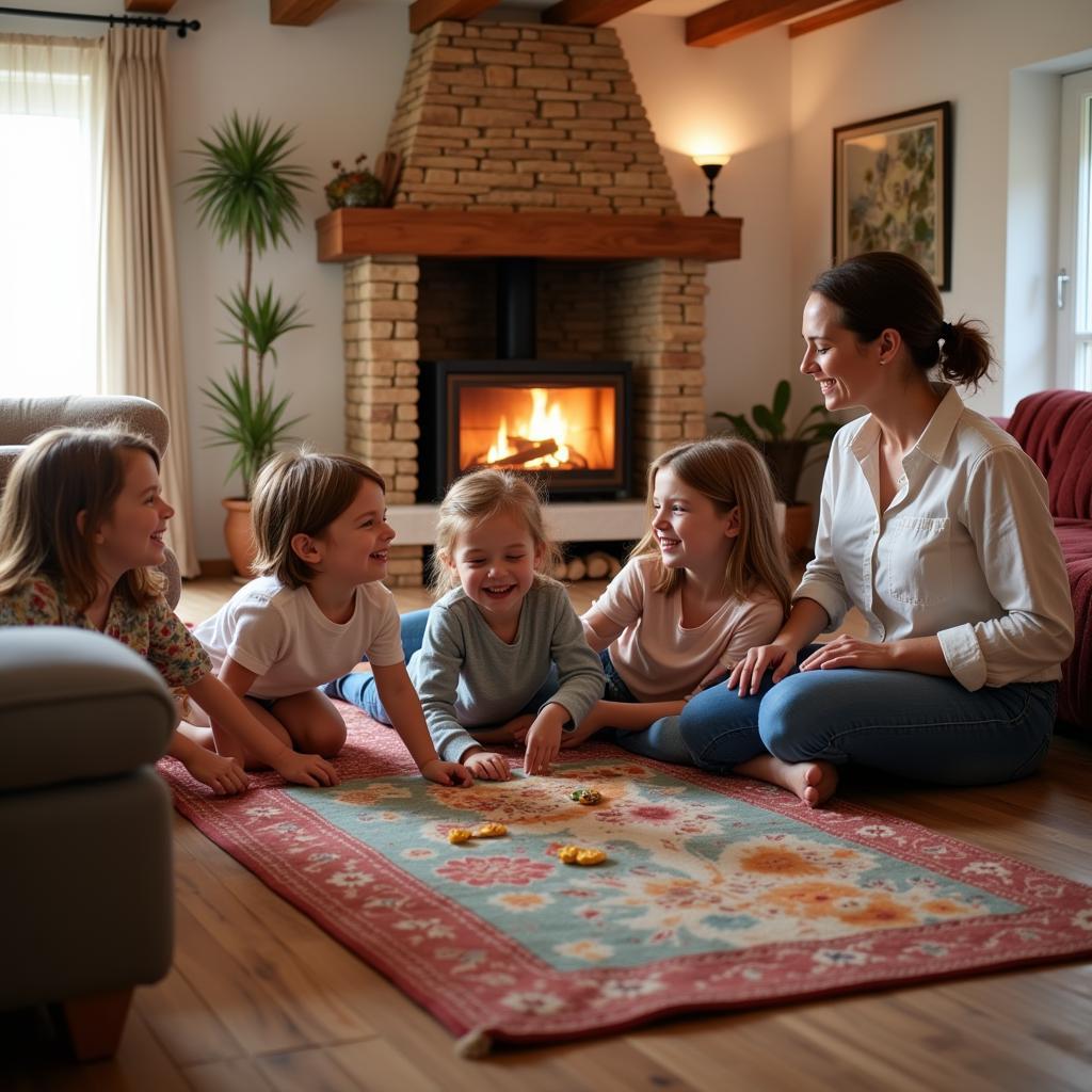 Family Creating Memories in a Spanish Holiday Home