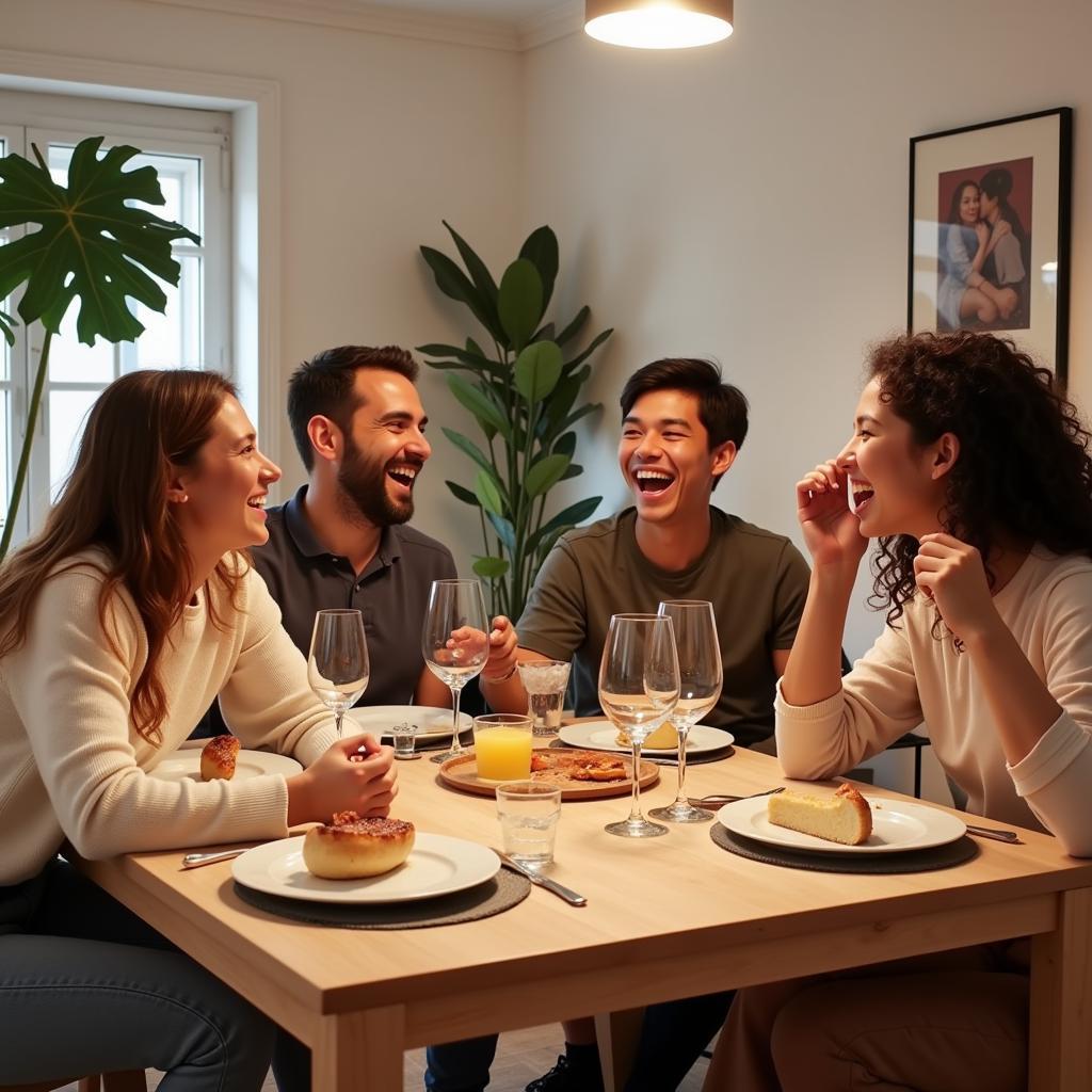 Family Gathering Around Zara Home Coffee Table