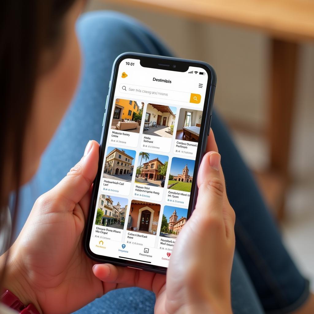 Searching for Spanish Homestays on iPhone