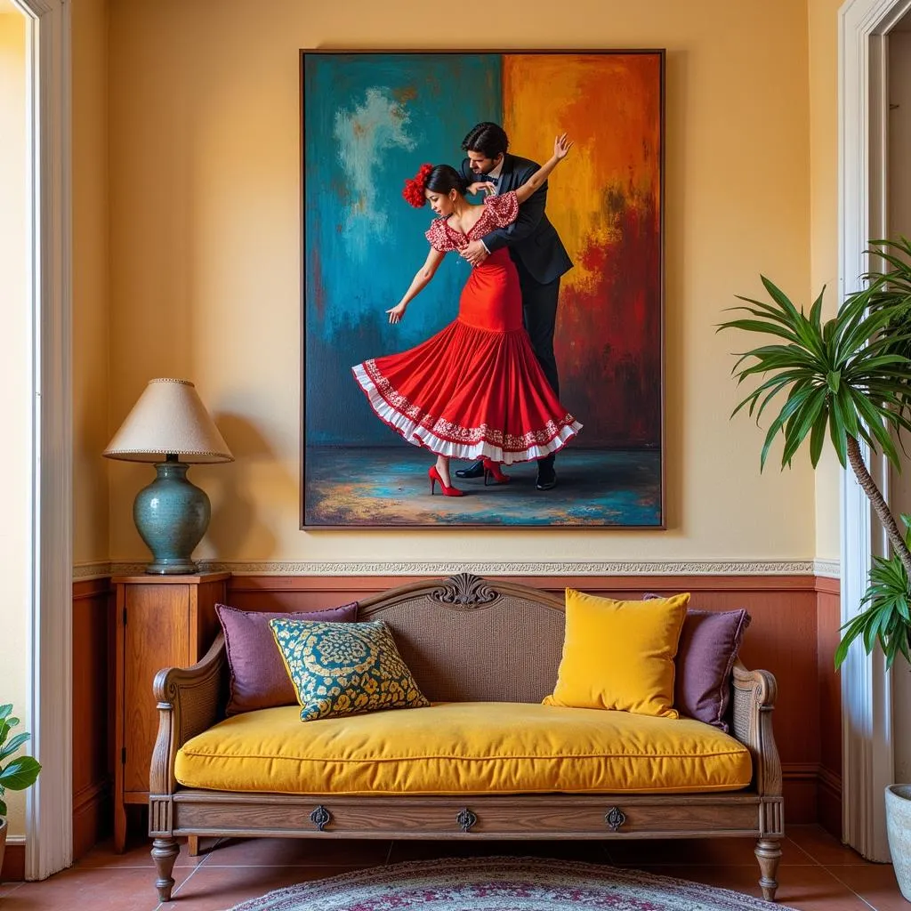 Flamenco Dancer Cuadro in Andalusian Home