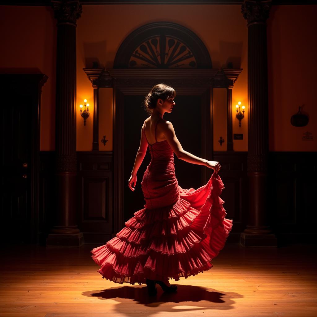 A flamenco dancer captivates with a passionate performance in Seville