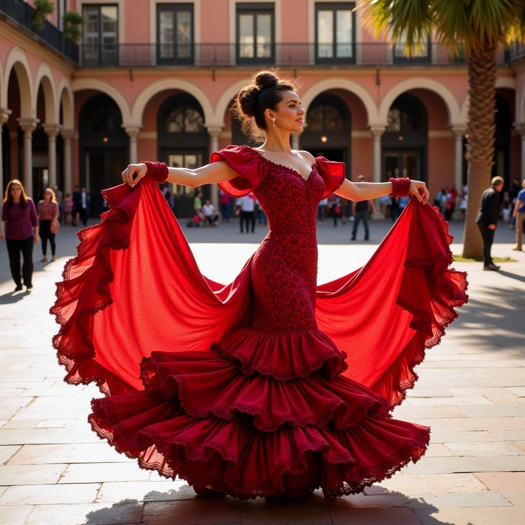 Flamenco dancer performing in Seville