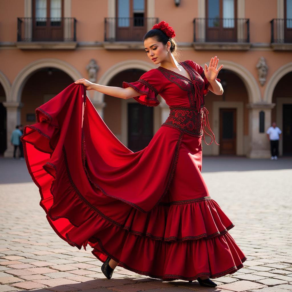 Passionate flamenco dancer in Seville, Spain