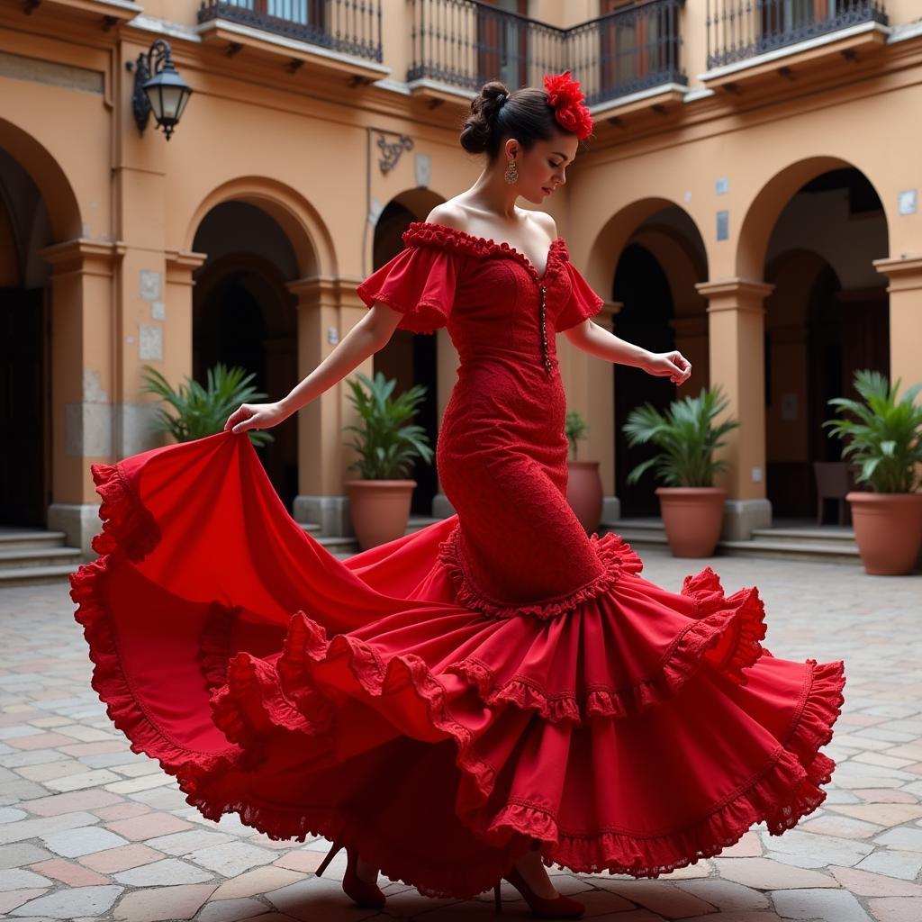 Passionate flamenco dancer in Seville