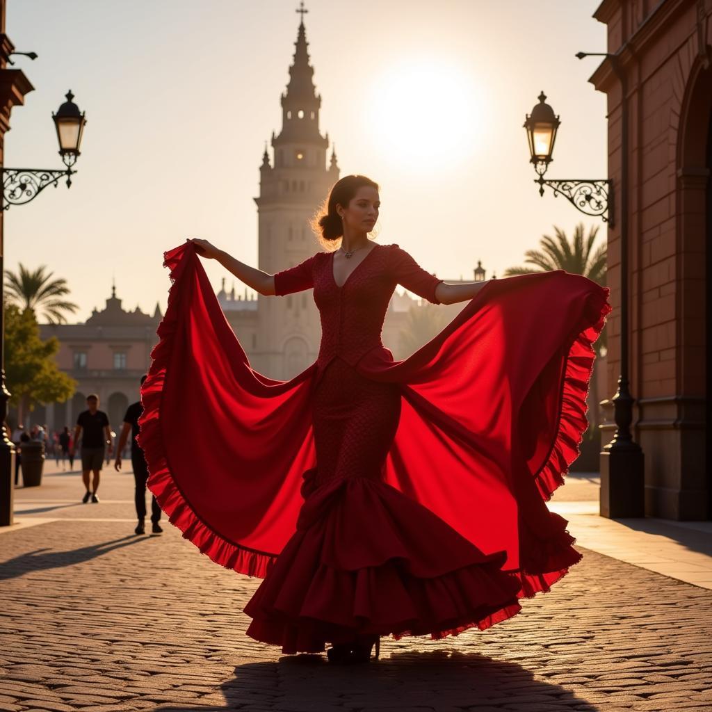 Passionate flamenco dancer in Seville