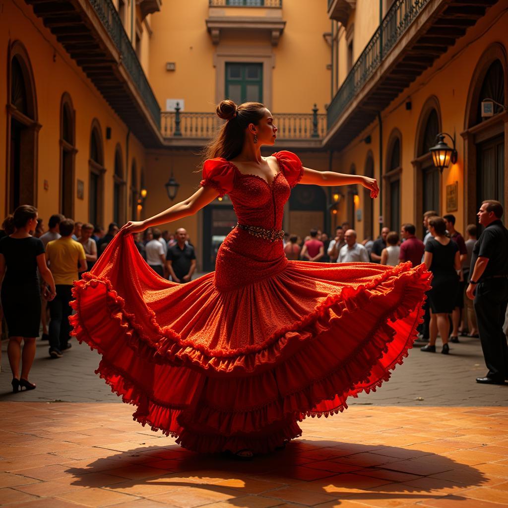 Flamenco dancer performing in Seville