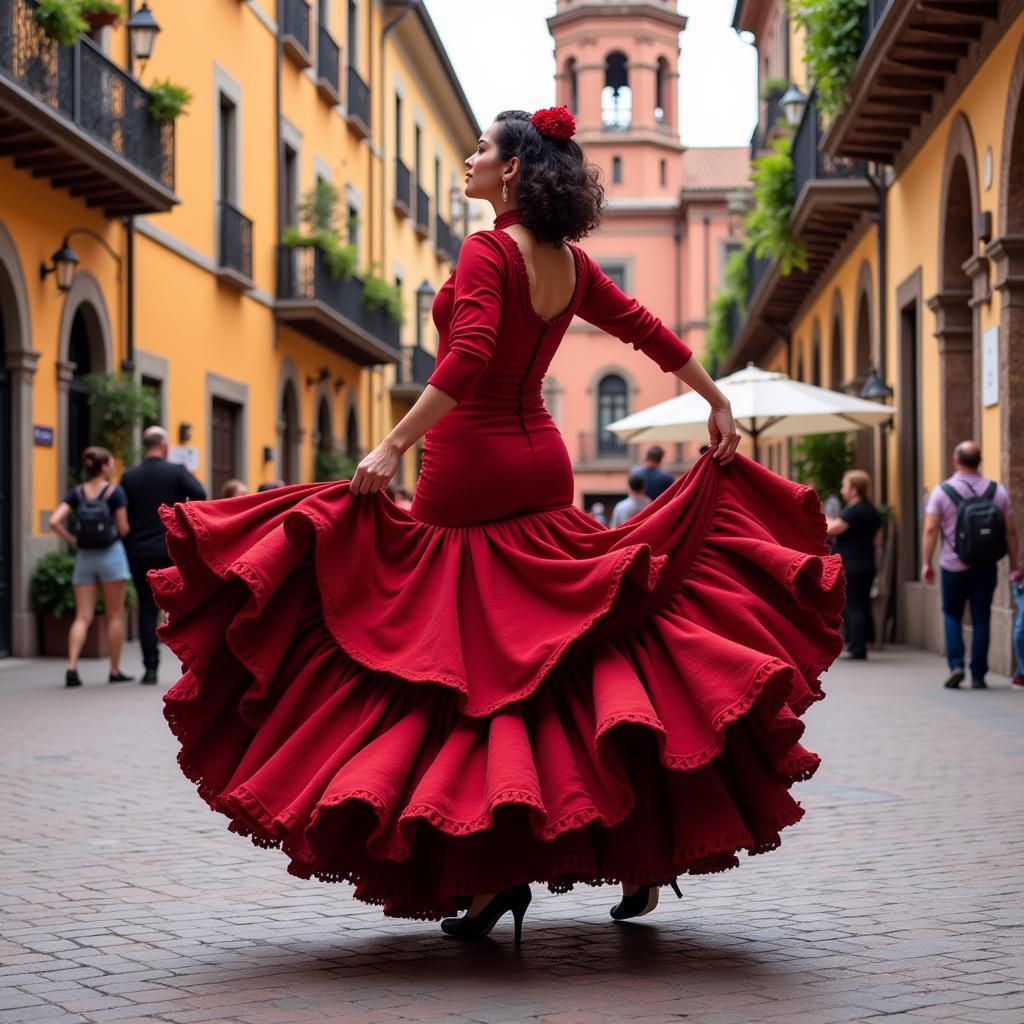 Passionate flamenco dancer in Seville