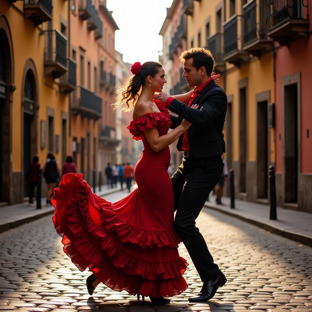 Flamenco dancer performing in Seville