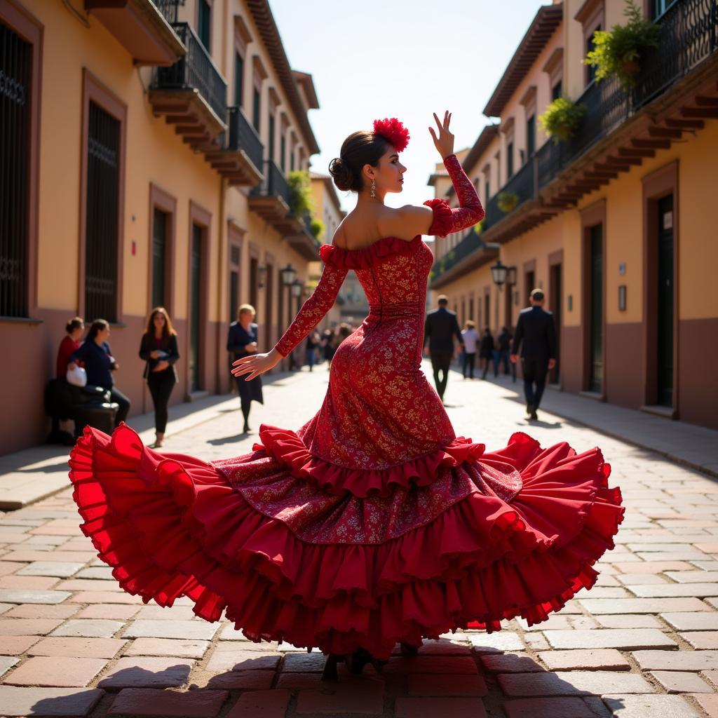 Flamenco Dancer Performing in Seville