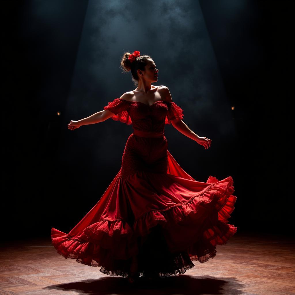 Flamenco dancer on stage