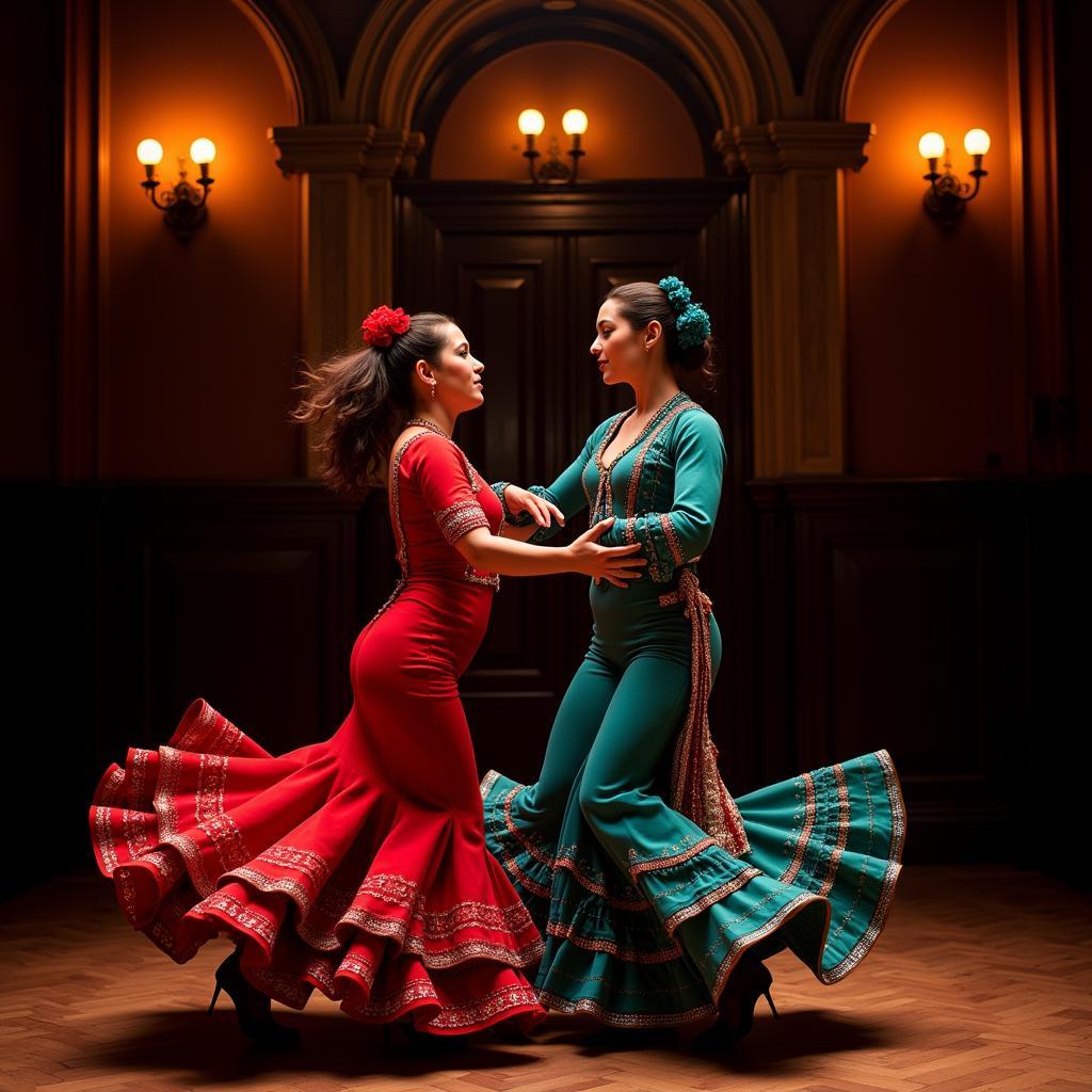 Passionate Flamenco dancers in Seville