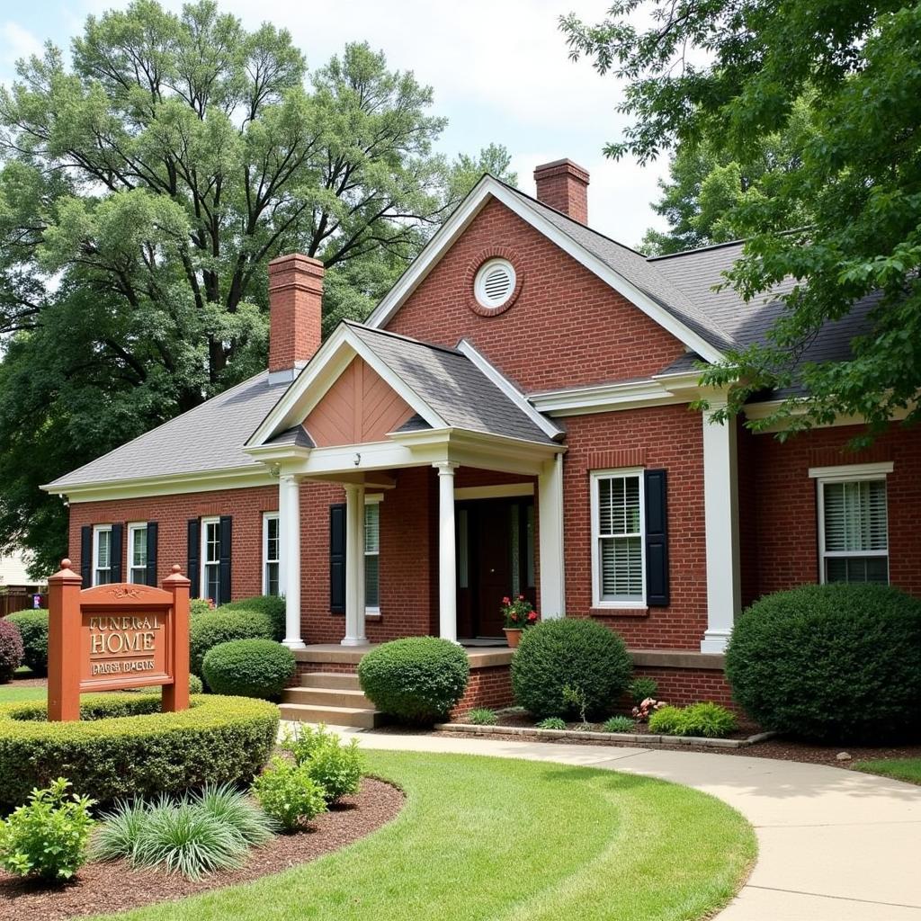 A funeral home exterior